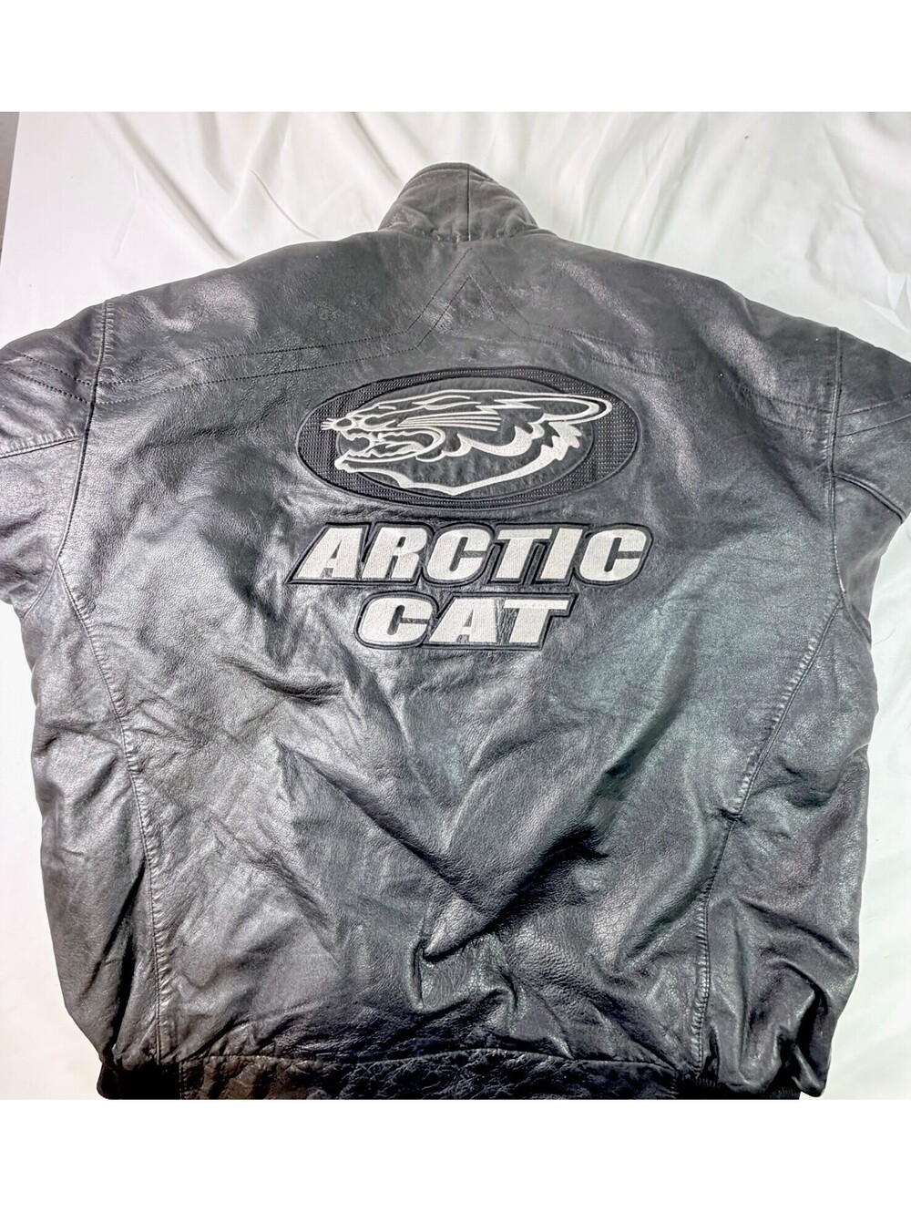 1990’s Vintage Arctic Cat Leather Factory Racing Jacket Arcticwear Size 2XL TALL